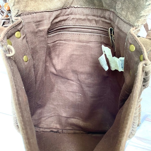 ZARA ~ Real Suede Bohemian Shoulder Bag - Picture 4 of 4